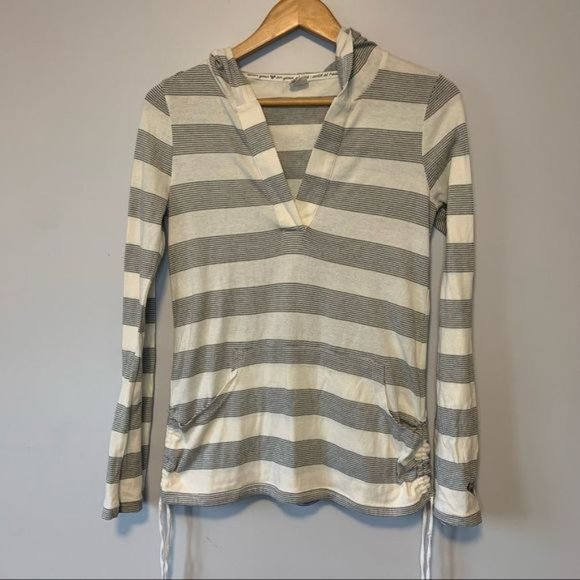 Roxy cream and grey stripes knitted tunic top size M - Picture 1 of 8